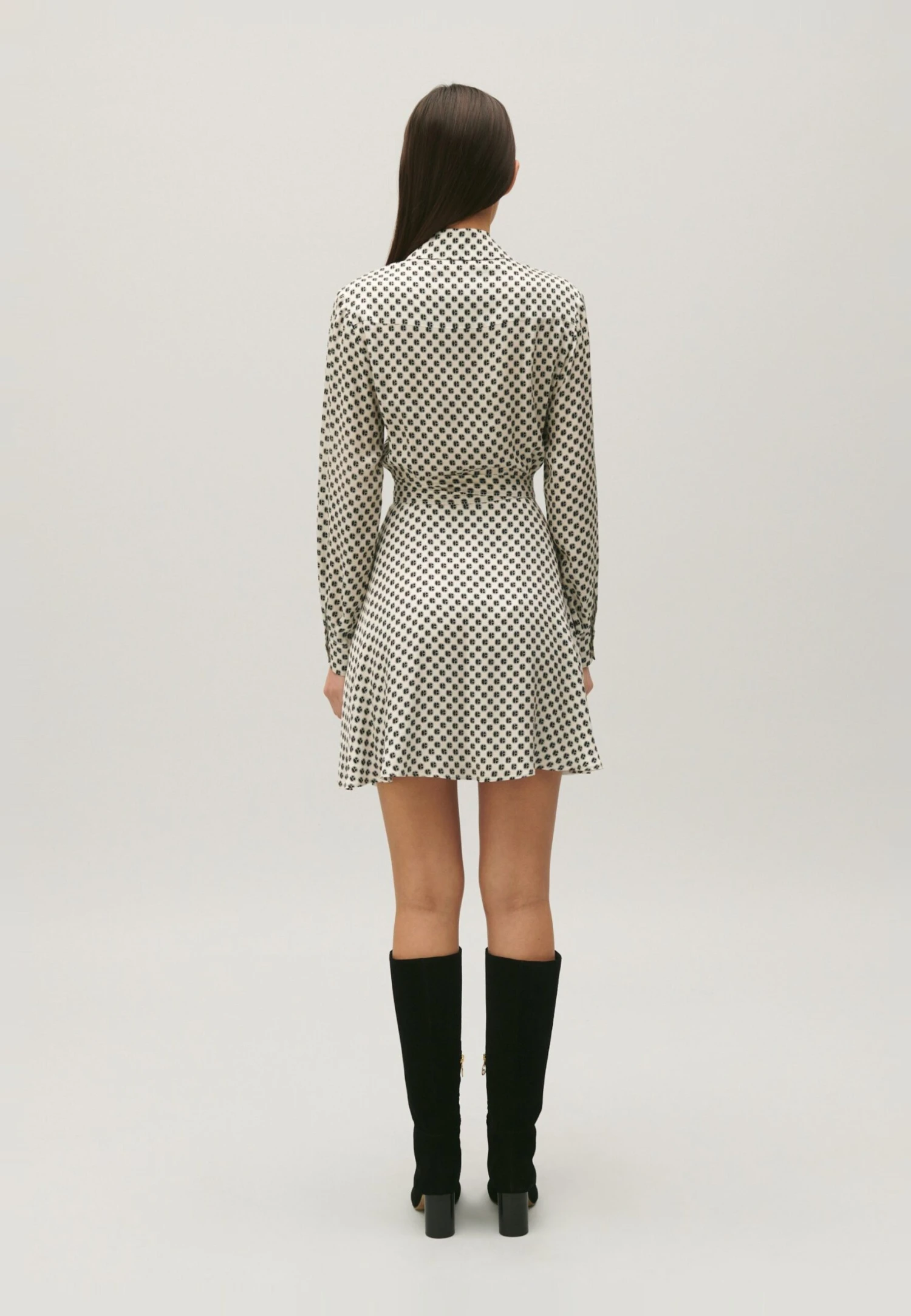 CLAUDIE PIERLOT Rixiemonogramme - Robe Chemise - Print Clair 5 CLAUDIE PIERLOT Rixiemonogramme - Robe Chemise - Print Clair – Image 3