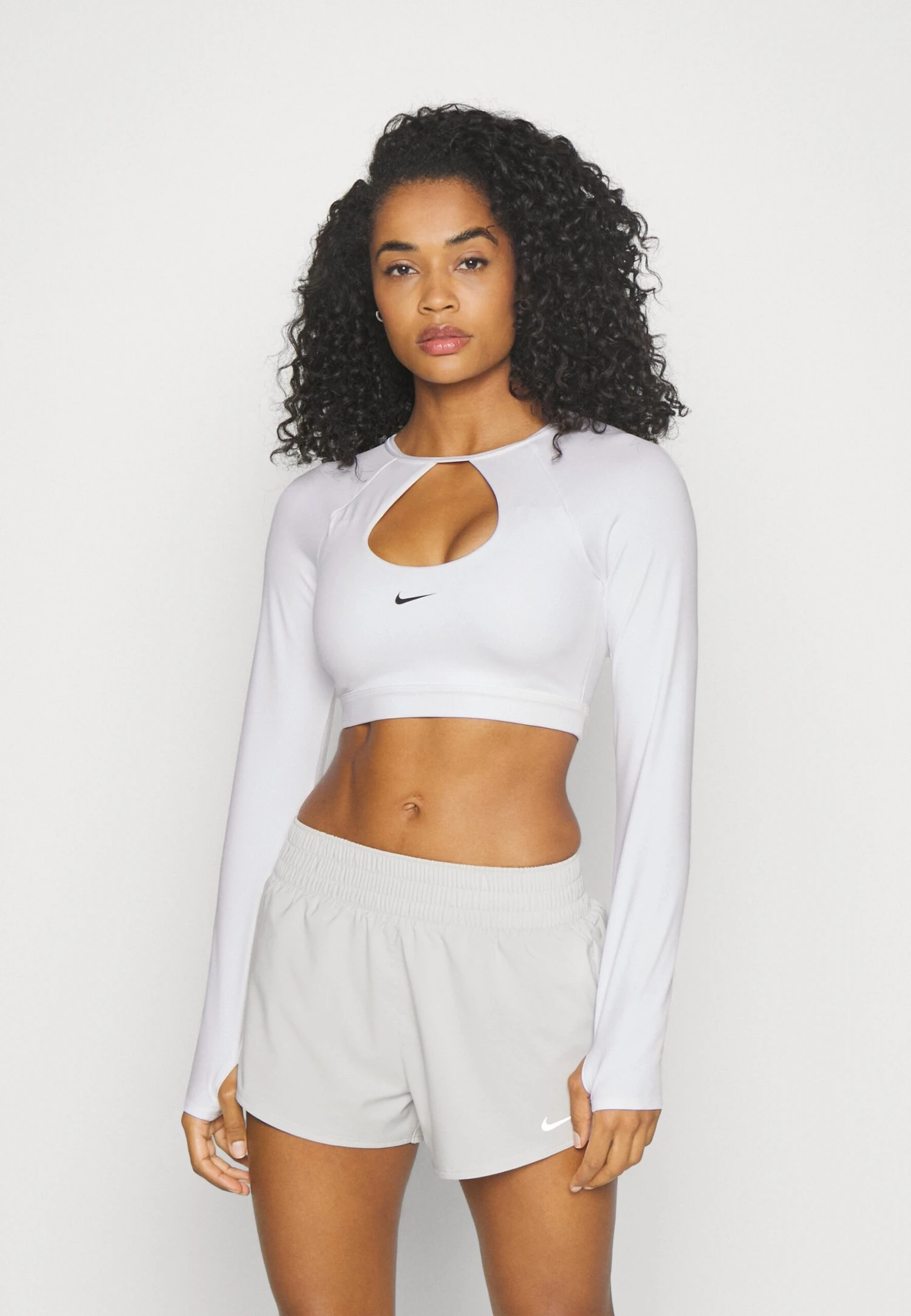Nike Performance Bra Crop - T-Shirt À Manches Longues - White/Black 3 Nike Performance Bra Crop - T-Shirt À Manches Longues - White/Black