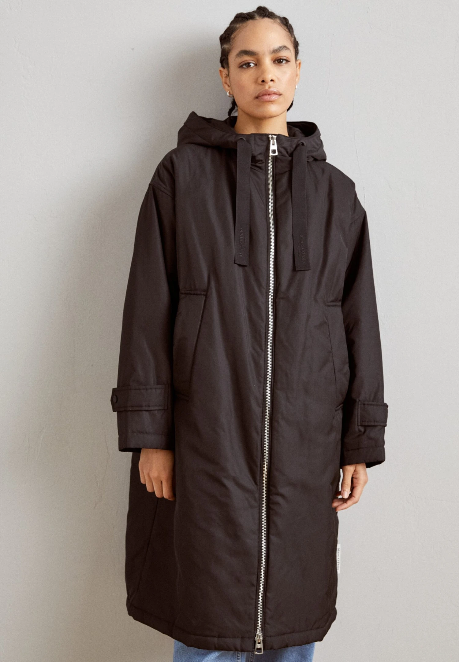 Marc O'Polo Coat Long Padded Fixed Hood Zipper Drawstring Waist - Parka - Black 3 Marc O'Polo Coat Long Padded Fixed Hood Zipper Drawstring Waist - Parka - Black