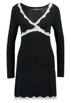 Anna Field Heidi Long Sleeves Viscose Nightdress - Chemise De Nuit / Nuisette - Black -Anna Field Boutique 32fa00dfae104f94a6dcda686bd2fdf8