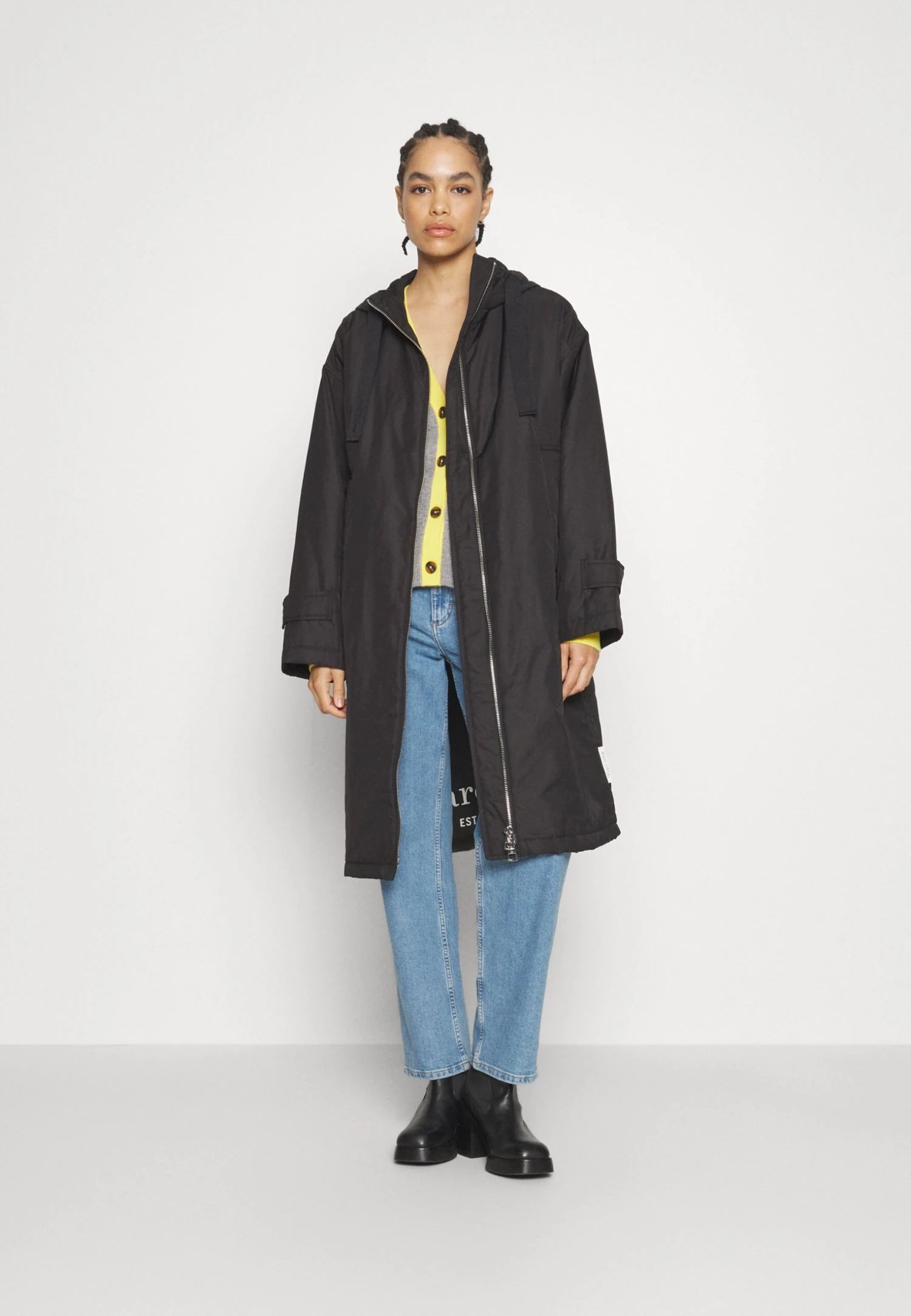 Marc O'Polo Coat Long Padded Fixed Hood Zipper Drawstring Waist - Parka - Black 7 Marc O'Polo Coat Long Padded Fixed Hood Zipper Drawstring Waist - Parka - Black – Image 5