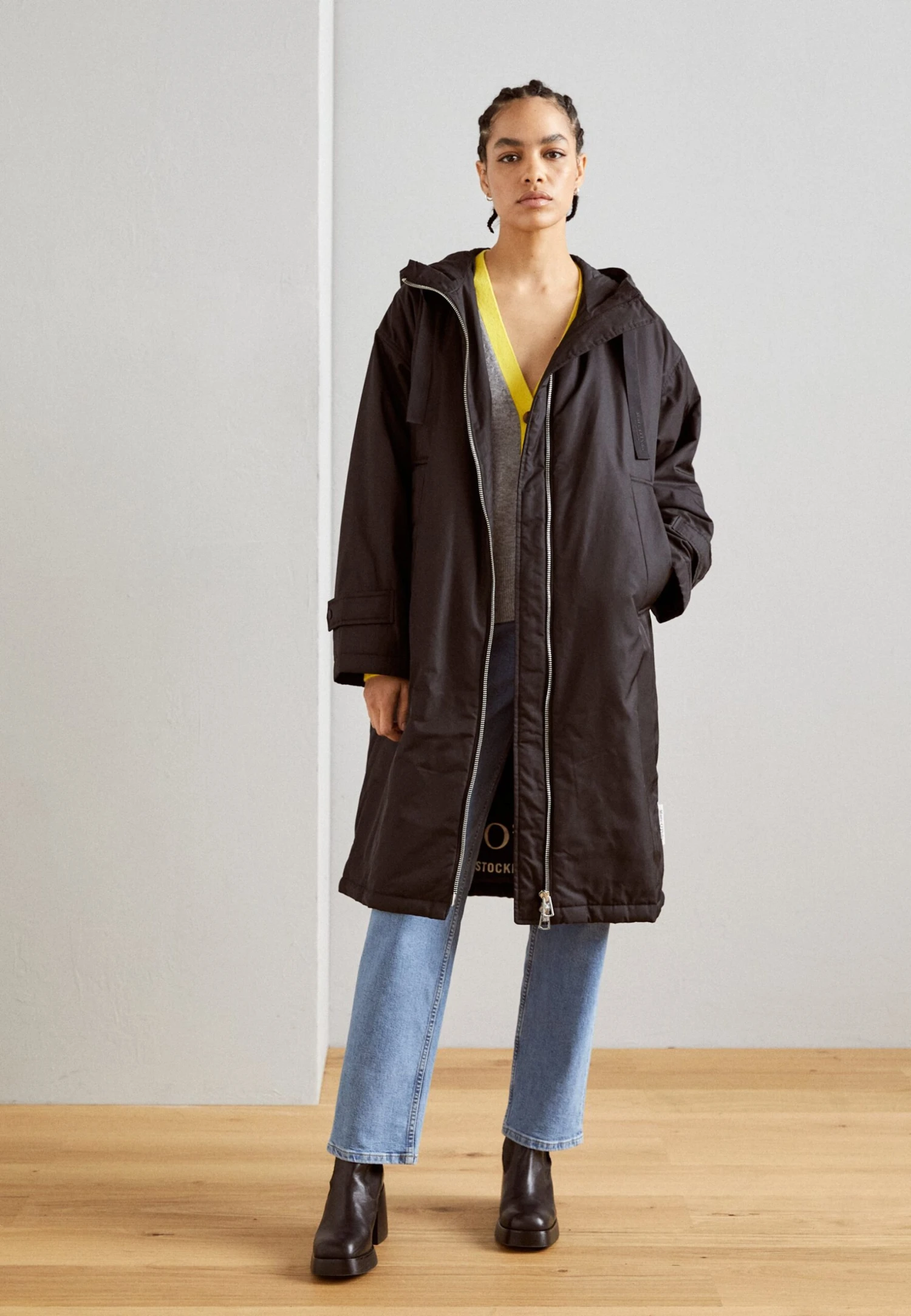 Marc O'Polo Coat Long Padded Fixed Hood Zipper Drawstring Waist - Parka - Black 4 Marc O'Polo Coat Long Padded Fixed Hood Zipper Drawstring Waist - Parka - Black – Image 2