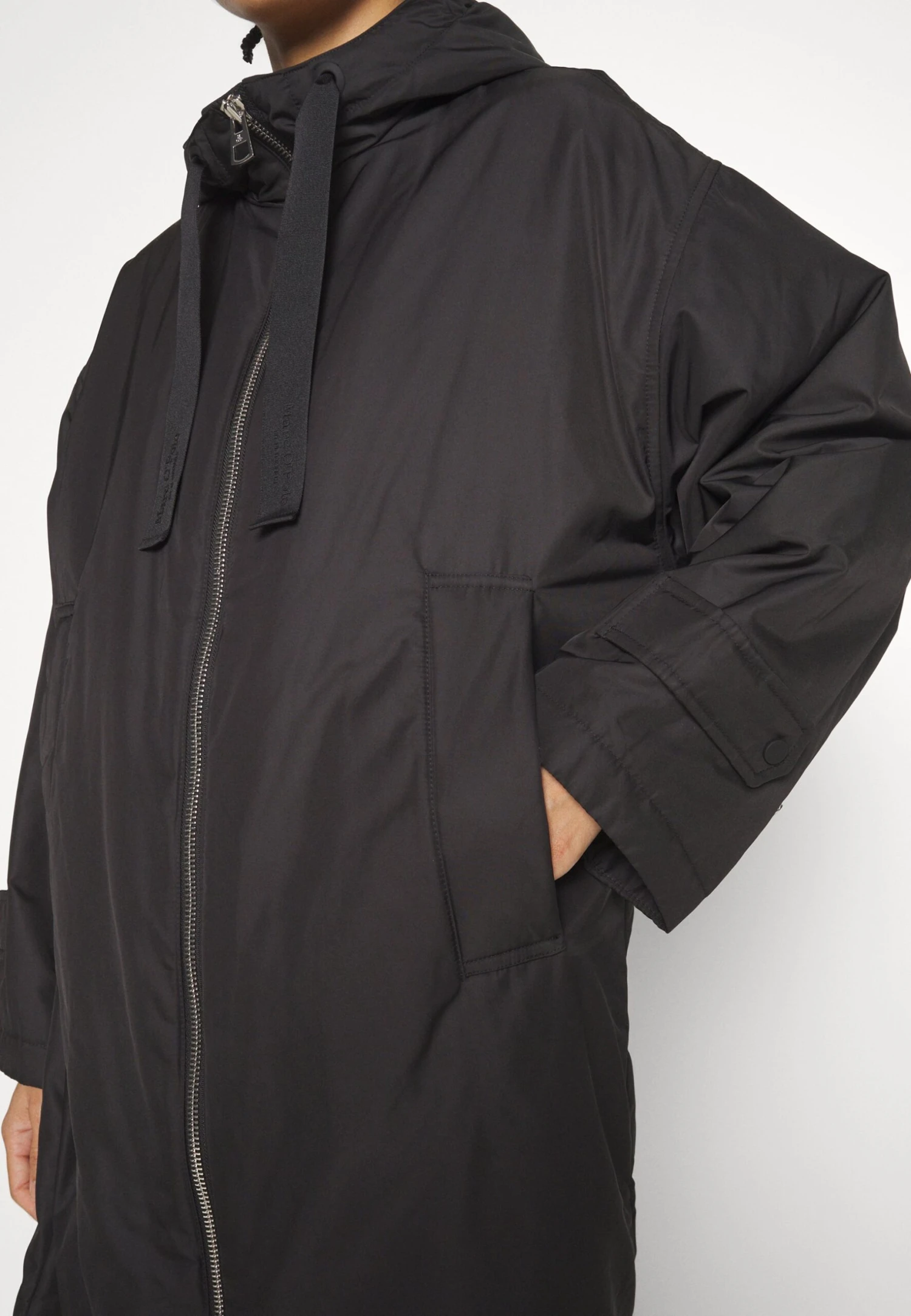 Marc O'Polo Coat Long Padded Fixed Hood Zipper Drawstring Waist - Parka - Black 9 Marc O'Polo Coat Long Padded Fixed Hood Zipper Drawstring Waist - Parka - Black – Image 7