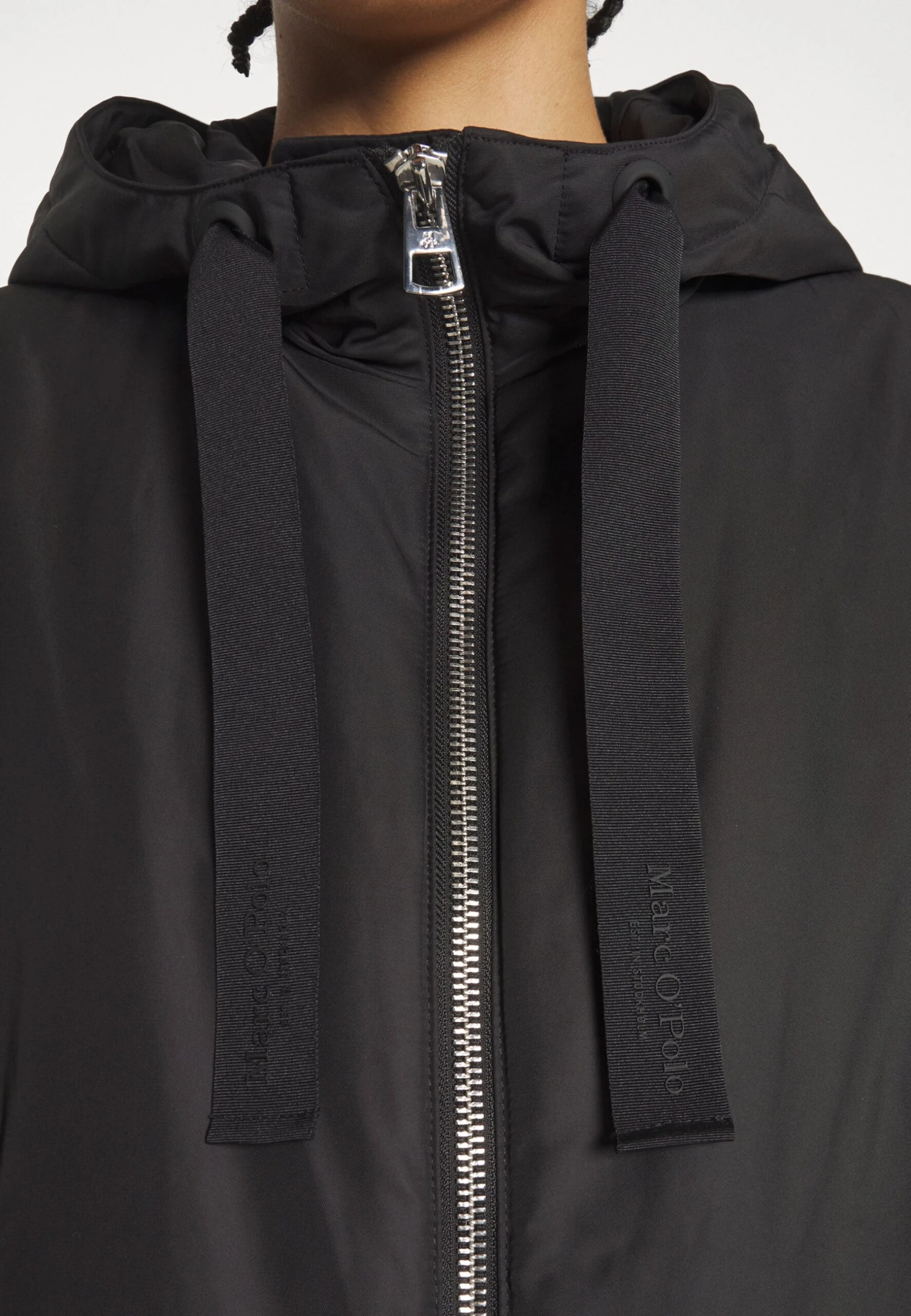 Marc O'Polo Coat Long Padded Fixed Hood Zipper Drawstring Waist - Parka - Black 11 Marc O'Polo Coat Long Padded Fixed Hood Zipper Drawstring Waist - Parka - Black – Image 9