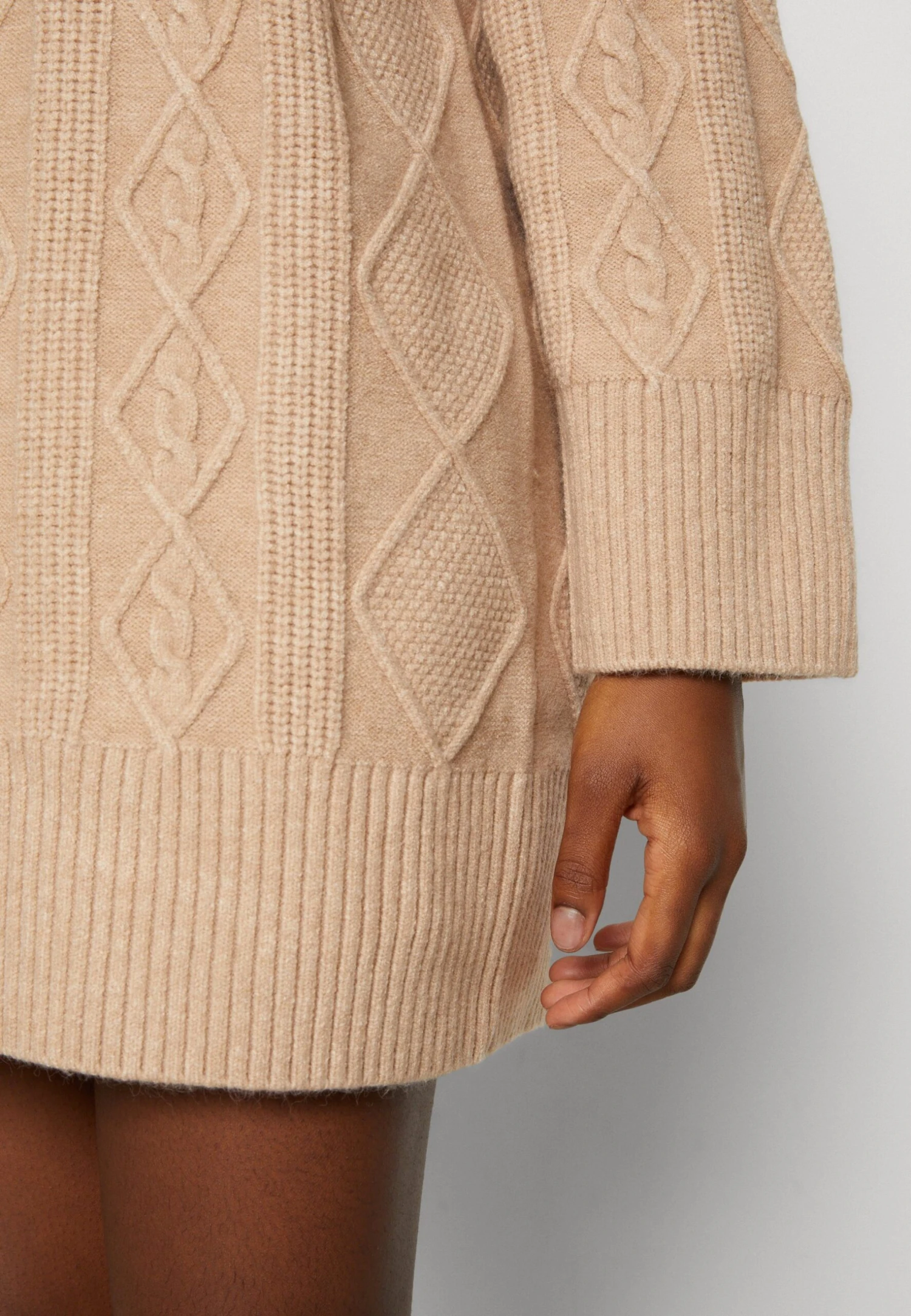 Even&Odd Perkin Ausschnitt Mini Strickkleid - Robe Pull - Tan 5 Even&Odd Perkin Ausschnitt Mini Strickkleid - Robe Pull - Tan – Image 3