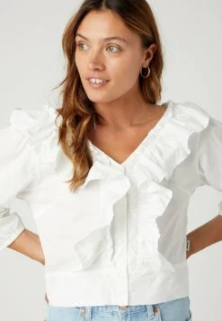 Wrangler Western Frill - Blouse - Worn White -Anna Field Boutique d952dff49b244a35a46cb8431a925c67